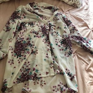White floral blouse